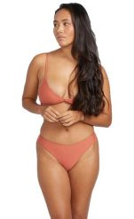Bikini dolne Volcom O2112404_ROS. Brązowe stroje kąpielowe damskie Volcom, m, bez wzorów, z materiału. Za 186.05 zł.