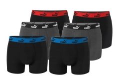 Bokserki majtki męskie Puma Boxershorts 6-pak bawełniane. Czarne bokserki męskie Puma, bez wzorów, z bawełny. Za 179.00 zł.