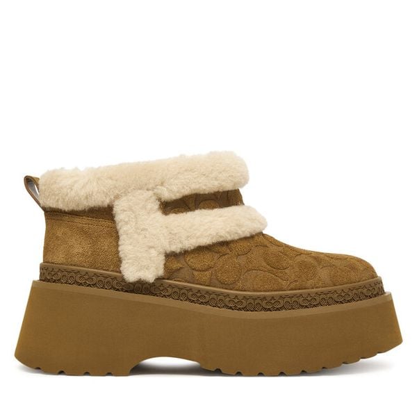 Śniegowce Coach. Brązowe śniegowce damskie Coach, bez zapięcia. Za 599.99 zł.