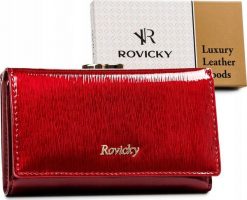 Rovicky Portfel damski z lakierowanej skóry naturalnej Rovicky NoSize. Portfele damskie ROVICKY, ze skóry. Za 175.39 zł.