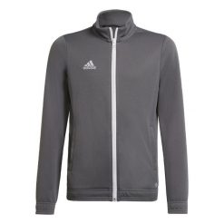 Entrada 22 Track Jacket. Szare bluzy męskie Adidas, bez wzorów, z materiału, sportowe, bez ramiączek, bez kaptura. Za 87.00 zł.