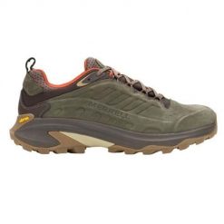 Buty trekkingowe męskie Merrell Moab Speed 2 Leather Wp. Zielone buty zimowe męskie Merrell, bez wzorów, z materiału, bez obcasa, bez zapięcia. Za 854.00 zł.