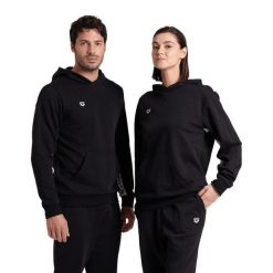 Bluza Arena Icons Hooded Sweat Solid z kapturem. Czarne bluzy damskie ARENA, m, bez wzorów, sportowe, bez ramiączek, z kapturem. Za 249.00 zł.
