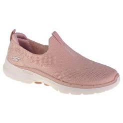 Buty sportowe Sneakersy damskie, Skechers Go Walk 6. Czerwone obuwie sportowe damskie Skechers, bez wzorów, bez zapięcia, trekkingowe. Za 199.99 zł.