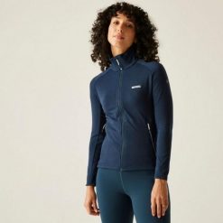 Kurtka softshell turystyczna damska Regatta Malana. Niebieskie kurtki sportowe damskie Regatta, m, bez wzorów, z elastanu, bez ramiączek, bez kaptura. Za 217.00 zł.