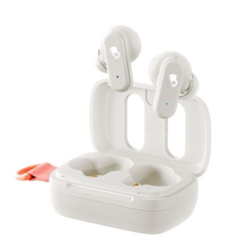 Słuchawki Skullcandy Dime 3 True Wifi Bone/Orange Glow. Białe słuchawki bezprzewodowe Skullcandy. Za 177.99 zł.