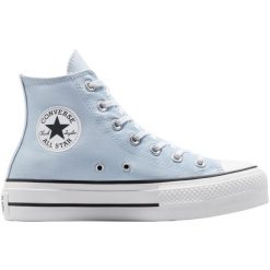 Buty sportowe damskie Converse Chuck Taylor All Star Lift. Niebieskie obuwie sportowe damskie Converse, bez wzorów, bez zapięcia. Za 370.99 zł.