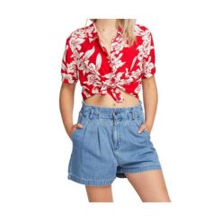 Koszula turystyczna damska Volcom Aloha Ha. Czerwone koszule damskie Volcom, s, bez wzorów, z wiskozy, casualowe, bez kołnierzyka, bez ramiączek. W wyprzedaży za 135.00 zł.