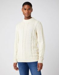 MĘSKI SWETER WRANGLER HEMP KNIT NATURAL ECRU W8C1QXC03 112141662. Swetry męskie Wrangler, m, bez wzorów, bez kołnierzyka, bez ramiączek. Za 209.99 zł.