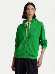 Polo Ralph Lauren Bluza 211935584012 Zielony Regular Fit. Zielone bluzy damskie Polo Ralph Lauren, xs, bez wzorów, z bawełny, bez ramiączek, bez kaptura. Za 449.99 zł.