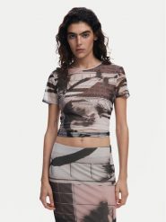 Desigual T-Shirt 25SWTK99 Czarny Regular Fit. Czarne t-shirty damskie Desigual, xl, bez wzorów, z syntetyku, bez kołnierzyka, bez ramiączek. Za 119.99 zł.