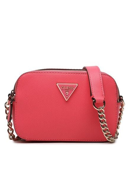 Guess Torebka Noelle HWZG78 79140 Różowy. Czerwone listonoszki damskie Guess, z aplikacjami, ze skóry, bez dodatków. Za 329.99 zł.