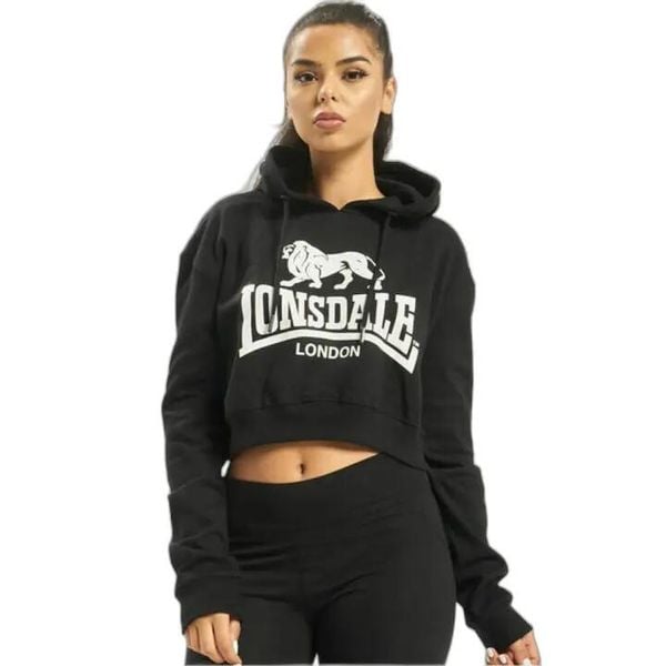 Bluza damska z kapturem Lonsdale Roxeth. Czarne bluzy damskie Lonsdale, xs, bez wzorów, bez ramiączek, z kapturem. Za 211.00 zł.