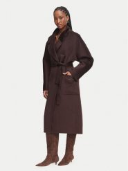 Elisabetta Franchi Płaszcz wełniany CP-01D-66E2-V850 Brązowy ciemny Regular Fit. Brązowe płaszcze damskie Elisabetta Franchi, na zimę, bez wzorów, z wełny, bez kołnierzyka, bez kaptura. Za 3,629.00 zł.