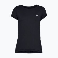 Koszulka fitness damska Under Armour UA HG Armour SS. Czarne bluzki damskie Under Armour, xs, bez wzorów, sportowe, bez kołnierzyka, bez ramiączek. Za 89.99 zł.