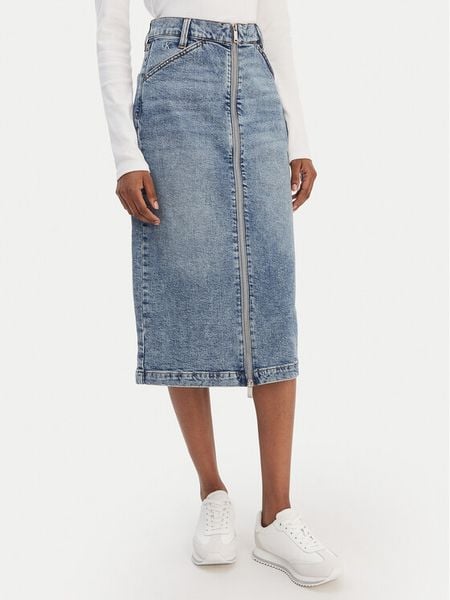 Calvin Klein Jeans Spódnica jeansowa LV047E710G Niebieski Regular Fit. Niebieskie spódnice damskie Calvin Klein Jeans, bez wzorów, z bawełny. Za 649.99 zł.