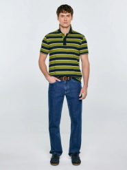 Koszulka męska polo w paski granatowo-zielona Seulis 301. Zielone koszulki sportowe męskie BIG STAR, l, z aplikacjami, z dzianiny, bez ramiączek. Za 139.99 zł.