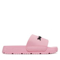 Klapki Juicy Couture. Czerwone klapki damskie Juicy Couture, bez wzorów, bez obcasa, bez zapięcia. Za 99.99 zł.