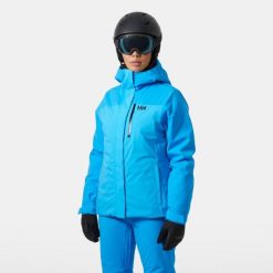 Damska kurtka narciarska Helly Hansen Snowplay. Niebieskie kurtki sportowe damskie Helly Hansen, na zimę, bez wzorów, bez ramiączek, bez kaptura, narciarskie. Za 1,160.30 zł.