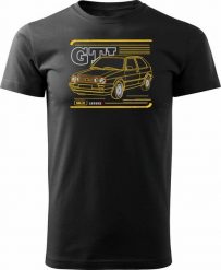 Topslang Koszulka z samochodem VW Golf 2 II męska czarna REGULAR XL. Czarne swetry męskie Topslang, m, bez wzorów, bez kołnierzyka, bez ramiączek. Za 99.90 zł.