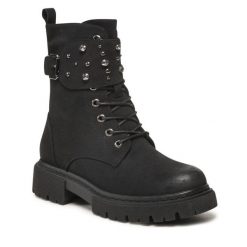 Trzewiki Jenny Fairy. Czarne botki damskie Jenny Fairy, bez wzorów, bez obcasa, na płaskiej podeszwie, bez zapięcia. Za 107.98 zł.