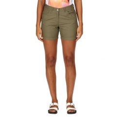 Pemma damskie spodenki. Zielone szorty damskie Regatta, bez wzorów, z bawełny, eleganckie. Za 191.50 zł.
