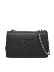 Calvin Klein Jeans Torebka Sculpted Ew Flap Conv Chain LV04K3035G Czarny. Czarne torebki do ręki damskie Calvin Klein Jeans, bez wzorów, z jeansu, bez dodatków. Za 369.99 zł.