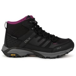 Dlx Riona - Damskie buty turystyczne Dlx w kolorze czarnym. Czarne obuwie trekkingowe damskie DLX, z materiału, bez zapięcia. Za 527.25 zł.