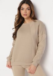 Beżowa Bluza z Ozdobnym Łańcuszkiem Letonia. Brązowe bluzy damskie Born2be, z aplikacjami, z bawełny, casualowe, bez ramiączek, bez kaptura. Za 89.99 zł.