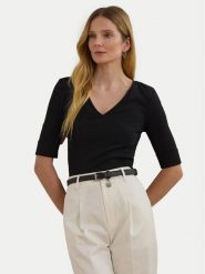 LAUREN RALPH LAUREN Bluzka 200815843003 Czarny Slim Fit. Czarne bluzki damskie Lauren Ralph Lauren, xxl, bez wzorów, z bawełny, bez kołnierzyka, bez ramiączek. Za 189.99 zł.