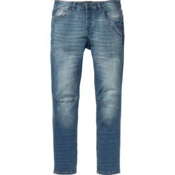 Dżinsy ze stretchem Regular Fit Tapered bonprix niebieski "used". Niebieskie jeansy męskie bonprix, z jeansu. Za 54.99 zł.