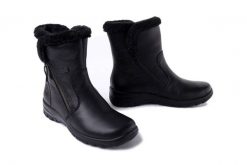 RIEKER TEX Z7181-00 black, botki damskie. Czarne botki damskie Rieker, na zimę, bez wzorów, z wełny, bez obcasa, bez zapięcia. Za 429.90 zł.