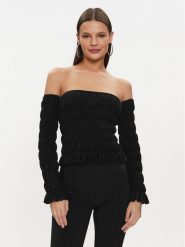 NORMA KAMALI Bluzka KK4226PL867001 Czarny Regular Fit. Czarne bluzki damskie Norma Kamali, s, bez wzorów, z syntetyku, bez kołnierzyka, bez ramiączek. Za 459.99 zł.