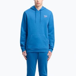 Bluza męska Reebok Identity Small Logo Fleece. Niebieskie bluzy męskie Reebok, m, bez wzorów, bez ramiączek, bez kaptura. Za 219.99 zł.