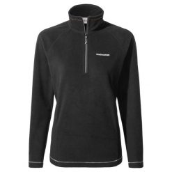 Bluza polarowa damska Craghoppers Miska VI Half Zip. Czarne bluzy damskie Craghoppers, bez wzorów, z polaru, sportowe, bez ramiączek, bez kaptura. Za 83.99 zł.