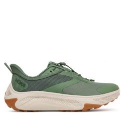 Trekkingi Hoka. Zielone buty zimowe męskie HOKA, bez wzorów, bez obcasa, bez zapięcia. Za 699.99 zł.