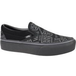 Buty sportowe do chodzenia damskie, Vans 66 Classic Slip-On Platform. Czarne obuwie sportowe damskie Vans, bez wzorów, bez zapięcia, trekkingowe, vans classic. Za 199.99 zł.