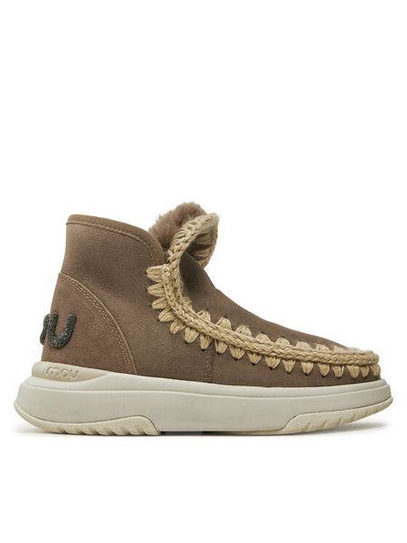 Mou Śniegowce Eskimo Jogger Glitter Logo FW421001A Brązowy. Brązowe śniegowce damskie Mou, ze skóry, bez zapięcia. Za 769.99 zł.