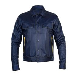 Kurtka PROS Denim Alex 02 Dark Denim. Niebieskie kurtki męskie Pros, xl, bez wzorów, z denimu, bez kaptura. Za 799.90 zł.