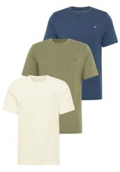 3 Pak T-Shirt Mustang Style Alex Beżowy Khaki Niebieski. Brązowe t-shirty męskie Mustang, xl, bez wzorów, bez kołnierzyka, bez ramiączek. W wyprzedaży za 119.99 zł.