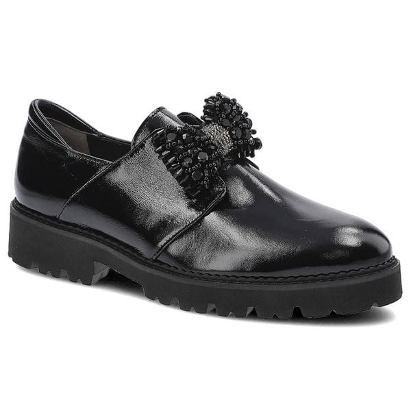 Czarne Półbuty Dwunasty Shoes Damskie Stylowe Buty. Czarne półbuty damskie Dwunasty Shoes, do pracy, na jesień, z aplikacjami, z lakierowanej skóry, biznesowe, bez kołnierzyka, bez ramiączek. Za 271.99 zł.