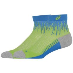 Skarpetki sportowe dla dorosłych ASICS Performance Run Sock Quarter. Zielone skarpetki damskie Asics, bez wzorów, z materiału. Za 79.99 zł.