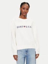 Gant Bluza 4200577 Biały Regular Fit. Białe bluzy damskie GANT, s, bez wzorów, z bawełny, bez ramiączek, bez kaptura. Za 339.99 zł.