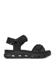 Rieker Sandały CEO-64052-00 Czarny. Czarne sandały damskie Rieker, bez wzorów, z materiału, bez obcasa, na płaskiej podeszwie, bez zapięcia. Za 349.99 zł.