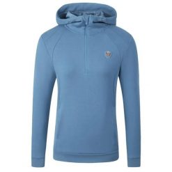 Bluza damska z kapturem Covalliero. Niebieskie bluzy damskie COVALLIERO, s, bez wzorów, z materiału, eleganckie, bez ramiączek, z kapturem. Za 361.00 zł.