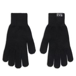 Rękawiczki EA7 Emporio Armani. Czarne rękawiczki damskie EA7 Emporio Armani, bez wzorów, z dzianiny. Za 259.99 zł.