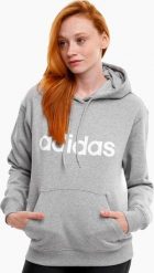 Adidas Bluza damska adidas Essentials Linear szara IC6884 XS. Szare bluzy damskie Adidas, xs, bez wzorów, bez ramiączek, bez kaptura. Za 198.86 zł.