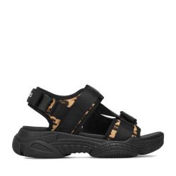 Sandały Kappa. Czarne sandały damskie Kappa, bez wzorów, bez obcasa, na płaskiej podeszwie, bez zapięcia. Za 149.99 zł.