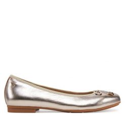 Baleriny Tamaris. Żółte balerinki damskie Tamaris, bez wzorów, bez obcasa, bez zapięcia. Za 219.99 zł.