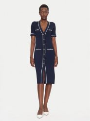 Luisa Spagnoli Sukienka dzianinowa Candelotto 100004 Granatowy Slim Fit. Niebieskie sukienki damskie Luisa Spagnoli, m, bez wzorów, z dzianiny, bez kołnierzyka, bez ramiączek. W wyprzedaży za 1,119.00 zł.